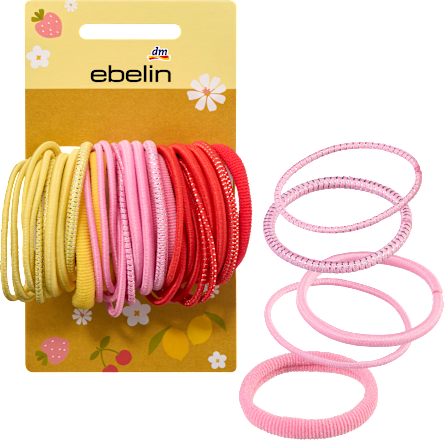 Haargummis rot/rosa/gelb ebelin