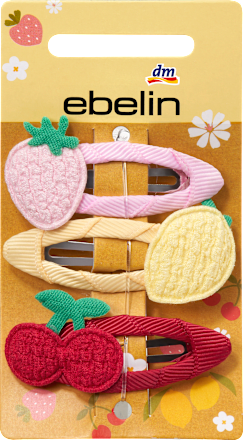 Haarclips Erdbeere, Zitrone, Kirsche ebelin
