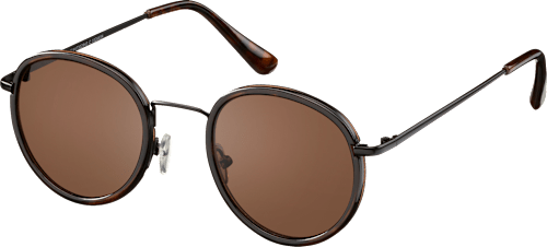 Metall-Sonnenbrille mit Leo-Akzenten und braun getönten Gläsern SUNDANCE