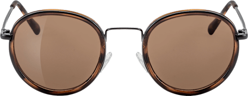 Metall-Sonnenbrille mit Leo-Akzenten und braun getönten Gläsern SUNDANCE