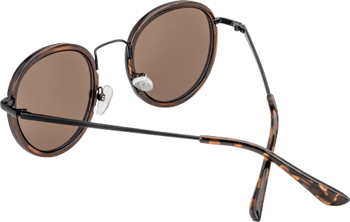 Metall-Sonnenbrille mit Leo-Akzenten und braun getönten Gläsern SUNDANCE