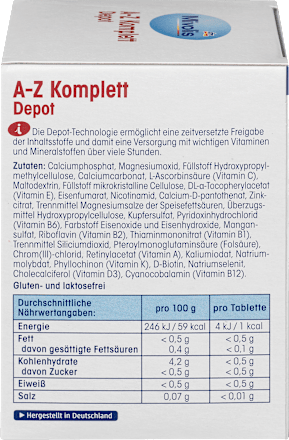 Kompleks witamin i minerałów A-Z w tabletkach depot Mivolis