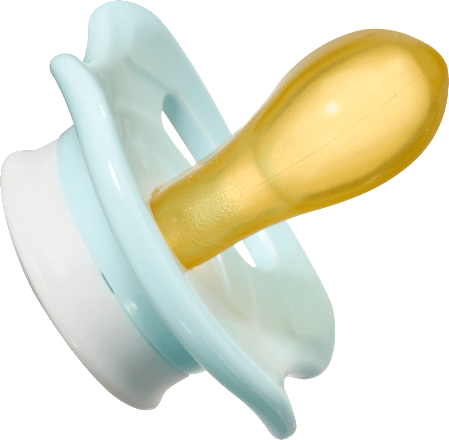 Schnuller Latex symmetrisch, beige/mint, Gr. 2, 5-18 Monate   babylove
