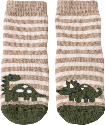 Stoppersocken mit Dino-Motiv, braun, Gr. 19/20 ALANA