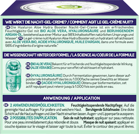 Nachtcreme Gel Hyaluron Aloe Hydra Booster Garnier Skin Active