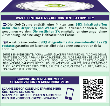 Nachtcreme Gel Hyaluron Aloe Hydra Booster Garnier Skin Active