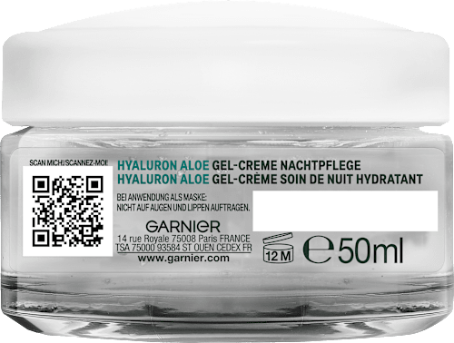 Nachtcreme Gel Hyaluron Aloe Hydra Booster Garnier Skin Active