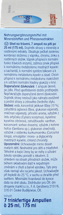 Prehransko dopolnilo z minerali in izvlečki rastlin v obliki ampul za pitje Mivolis