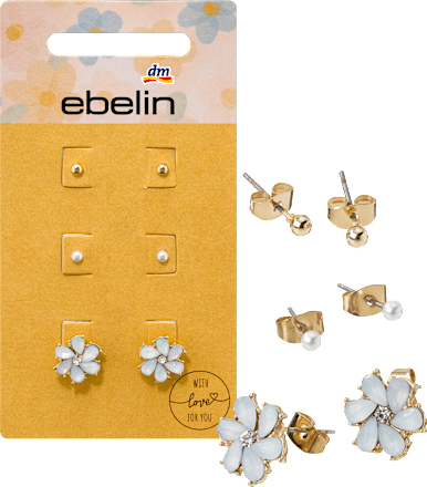 Ohrstecker Blumen, Gold-Optik ebelin