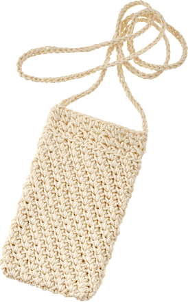 Handytasche gehäkelt, beige ebelin