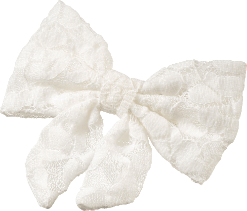 Patentspange Schleife mit Spitze, weiß ebelin
