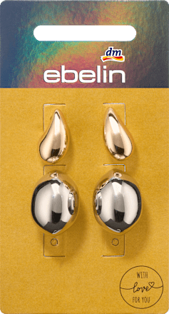 Ohrstecker Tropfenform, Gold- & Silber-Optik ebelin
