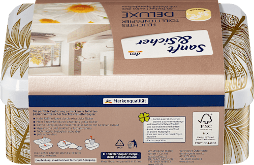 Papier toaletowy nawilżany z rumiankiem Deluxe Kamille Box Sanft&Sicher