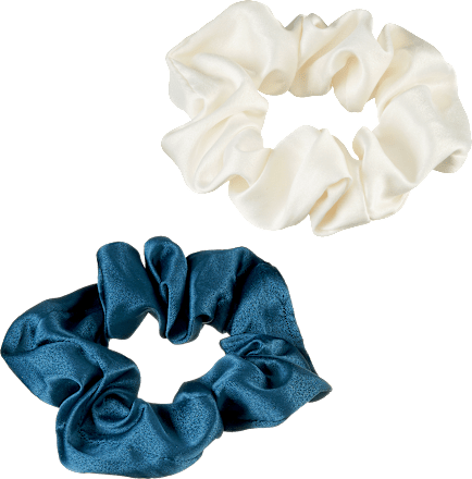 Scrunchies recycelt, blau/creme ebelin