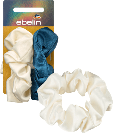 Scrunchies recycelt, blau/creme ebelin