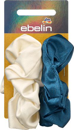 Scrunchies recycelt, blau/creme ebelin