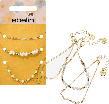 Armbänder mit Perlen, Gold-Optik ebelin