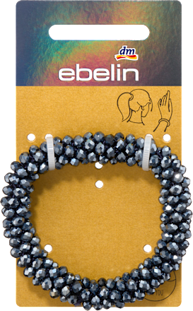 Haargummi/Armband mit Glitzerperlen blau ebelin