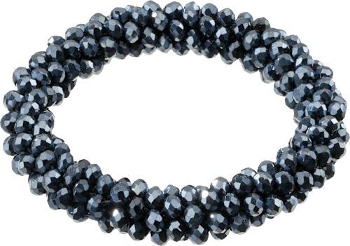 Haargummi/Armband mit Glitzerperlen blau ebelin