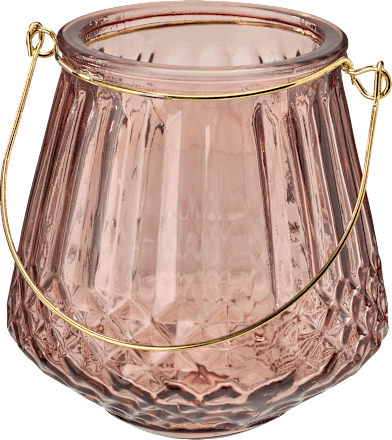 Kerzenhalter aus Glas, rosé BOLTZE