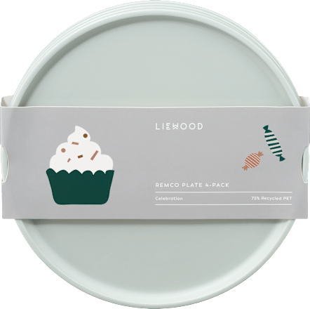 Teller aus recyceltem PET-Material "Celebration", dusty mint (20x1 cm) LIEWOOD