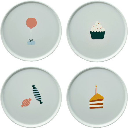 Teller aus recyceltem PET-Material "Celebration", dusty mint (20x1 cm) LIEWOOD