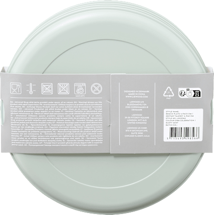 Teller aus recyceltem PET-Material "Celebration", dusty mint (20x1 cm) LIEWOOD