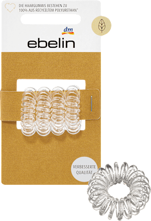 Spiralne mini gumki do włosów w kolorze przezroczystym ebelin