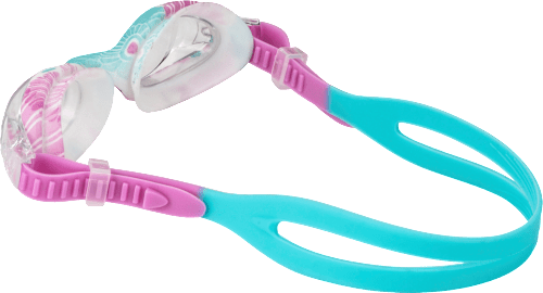 Schwimmbrille für Kinder mit rosa-blauem Muster SUNDANCE