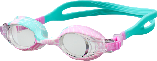 Schwimmbrille für Kinder mit rosa-blauem Muster SUNDANCE