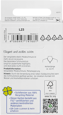 Halskette vergoldet mit Perle ebelin