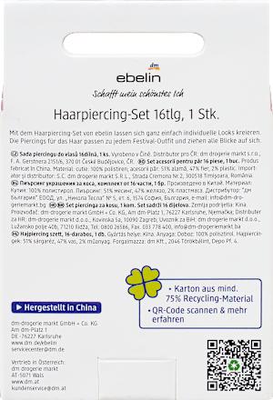 Haarpiercing-Set Stay wild, Child ebelin