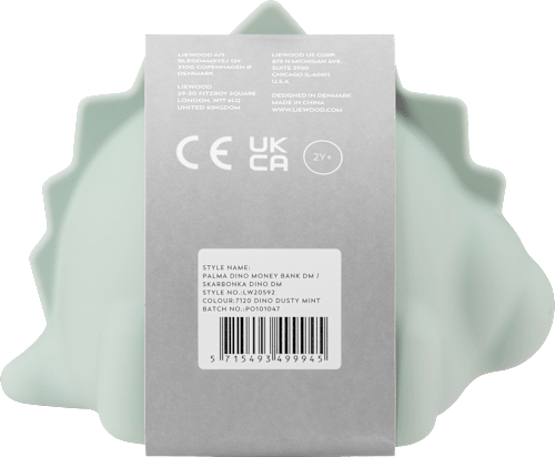Spardose Dino, dusty mint (14x11x12 cm)  LIEWOOD