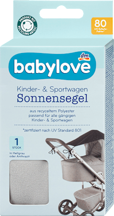 Sonnensegel für Kinderwagen hellgrau babylove