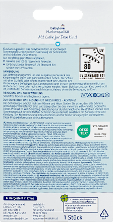 Sonnensegel für Kinderwagen hellgrau babylove