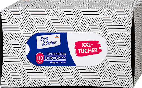 Taschentücher Box mit extra großen Taschentüchern Soft&Sicher