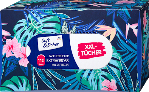 Taschentücher Box mit extra großen Taschentüchern Soft&Sicher