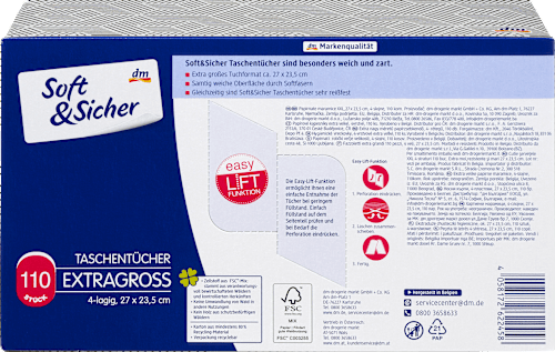 Taschentücher Box mit extra großen Taschentüchern Soft&Sicher