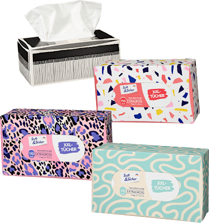 Taschentücher Box mit extra großen Taschentüchern Soft&Sicher