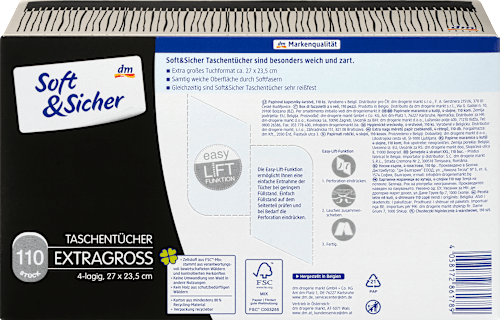 Taschentücher Box mit extra großen Taschentüchern Soft&Sicher
