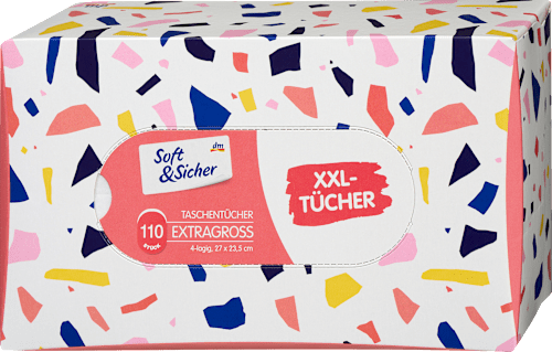 Taschentücher Box mit extra großen Taschentüchern Soft&Sicher