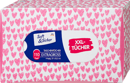 Taschentücher Box mit extra großen Taschentüchern Soft&Sicher