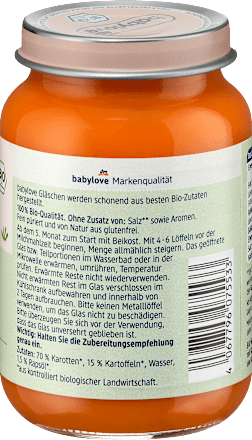 Gemüse Frühkarotten mit Kartoffel ab dem 5. Monat babylove