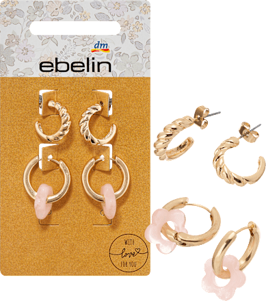 Creolen mit Blume, Gold-Optik ebelin