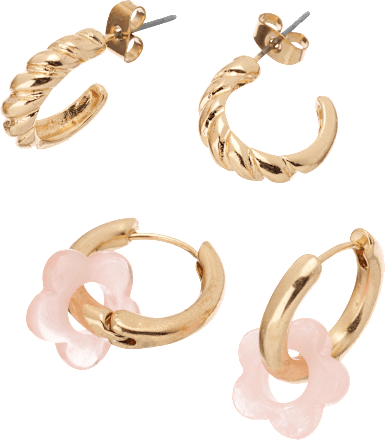 Creolen mit Blume, Gold-Optik ebelin