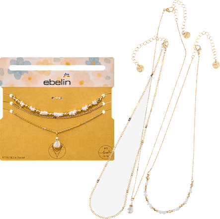 Halsketten mit Perlen, Gold-Optik ebelin