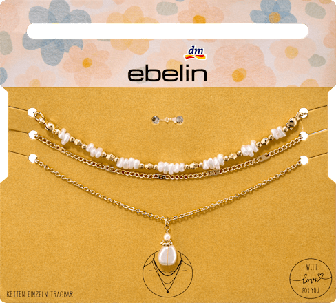 Halsketten mit Perlen, Gold-Optik ebelin