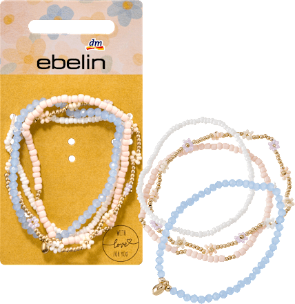 Armbänder mit Perlen & Blumen, Pastell-Töne ebelin