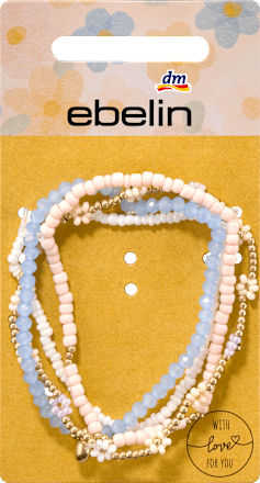 Armbänder mit Perlen & Blumen, Pastell-Töne ebelin