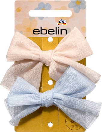 Haar- & Ansteckbroschen Schleifen, rosa/hellblau ebelin